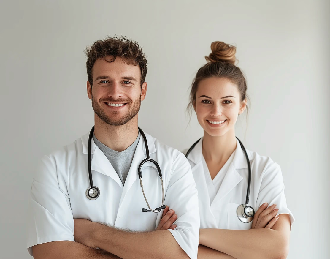Two smiling doctors